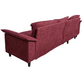 Mendler Eckcouch Stoff 3-Sitzer Rot