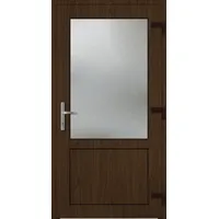 Kunststoff Nebeneingangstür nach Maß "CELINE-Q" Sherwood holzähnlich beidseitig außen öffnend DIN rechts