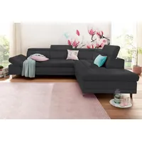 sit&more Ecksofa »Limit L-Form«, wahlweise mit Bettfunktion und Bettkasten, schwarz