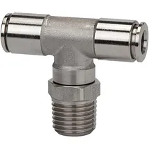 Riegler T-Steckverschra., drehbar, R 1/4 a., Schl.- Ø6, 15bar, ES 1.4404