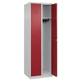 CP Spind Classic Plus lichtgrau, rubinrot 080000-20 S10031, 2 Schließfächer 60,0 x 50,0 x 185,0 cm