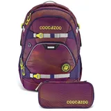 Coocazoo Schulrucksack-Set „Soniclights Purple“, 2-teilig in Lila | Gr.: onesize