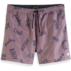 SCOTCH & SODA Herren Badeshorts - Allover Print Dunkelrot M
