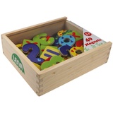 Simm Spielwaren LENA® 65824 - Holz Magnet Zahlen und Rechenzeichen in Holzkiste, 40 Teile