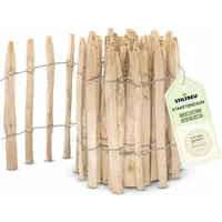 STILTREU Englischer Staketenzaun Kastanie - Länge 5 Meter, Höhe 50 cm, Lattenabstand 4-6 cm