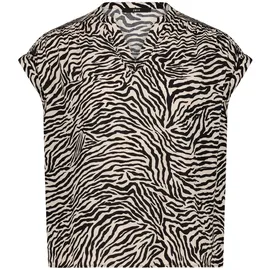 Zero Schlupfbluse mit Animalprint Cream/Schwarz 40