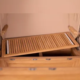 Mr. Deko bene living Strandkorb Komplettset Königssee Teak Bullauge PE grau Modell 582