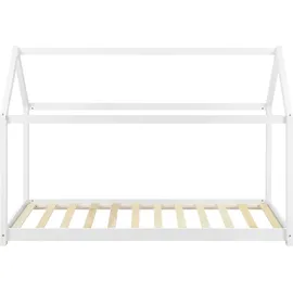 [en.casa] Kinderbett Netstal 80 x 160 cm Kiefer weiß