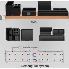COFI 1453 Einstellbarer Schreibtisch-Organizer - Magnetische Holzplatte mit 6 Fächern
