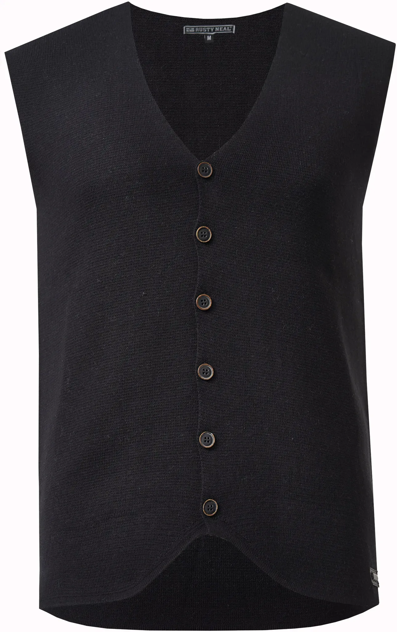 Strickjacke RUSTY NEAL, Herren, Gr. 5XL, schwarz, 50% Polyacryl, 50% Baumwolle, unifarben, normal, Strickjacken Strickweste, in dezentem Strickmuster