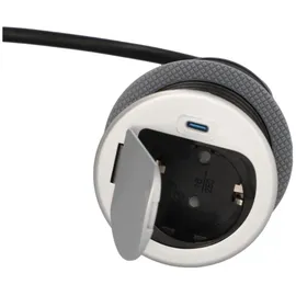 Unitec Einbausteckdose 1,5 m Schwarz 1 St.