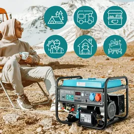 Könner & Söhnen KS7000E-1/3 Stromerzeuger Generator Benzin Notstromaggregat 5500W mit E-Start