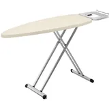 Tefal IB5100 Bügeltisch (Sicherheitsablage, Dampfbügelfläche ohne Durchtropfen, integrierte Kleiderstange, höhenverstellbar) silber/beige