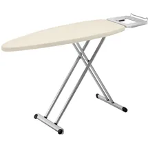 Tefal IB5100 Bügeltisch (Sicherheitsablage, Dampfbügelfläche ohne Durchtropfen, integrierte Kleiderstange, höhenverstellbar) silber/beige