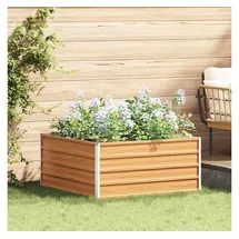 vidaXL Garten-Hochbeet verzinkter Stahl rechteckig 100 x 100 x 45 cm hellbraun