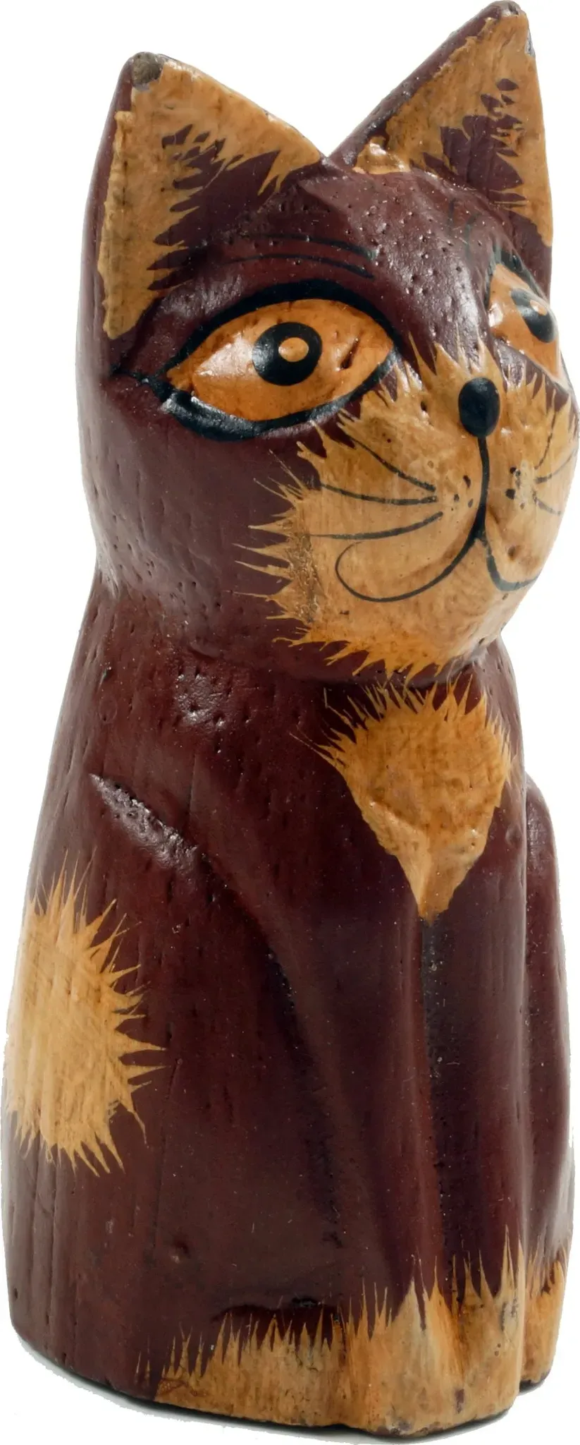 GURU SHOP Deko Katze, Holzkatze, Rotbraun, Farbe: Rotbraun, 9x4x4 cm, Tierfiguren