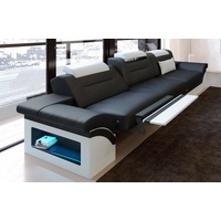 Sofa Leder 3 Sitzer Couch MONZA Ledersofa LED Design Luxus Dreisitzer Echtleder