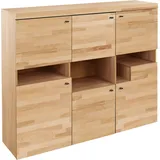 Home Affaire Hochkommode »Divupe«, Breite 138 cm, Fronten aus Massivholz, FSC®-zertifiziert, beige