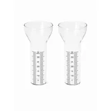 finehomegarden Regenmesser Ersatzglas Glas-Niederschlagsmesser 2er Set Garten Regenmesser (kein Zubehör, und Beet – Präzise Niederschlagsmessung aus Glas – 8 x 17 cm) weiß