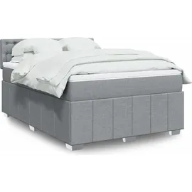 vidaXL Boxspringbett 140 x 200 cm Hellgrau