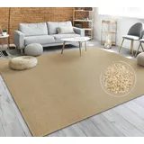 Paco Home Teppich »Porto 890«, rechteckig, 13 mm Höhe, Kurzflor, Uni-Farben, ideal im Wohnzimmer & Schlafzimmer goldfarben