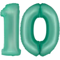 XL Folienballon mint grün Zahl 10
