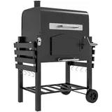 Outsunny Holzkohlegrill Schwarz Metall 66x112x124 cm Grills, Holzkohlegrills