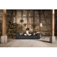 W.Schillig Couch Leder 3-Sitzer Schwarz