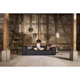 W.Schillig Couch Leder 3-Sitzer Schwarz