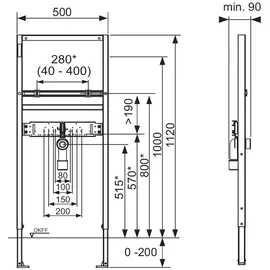 TECE base Waschtischmodul Bauhöhe 1120mm