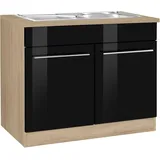 KOCHSTATION Spülenschrank »KS-Eton«, Breite 100 cm, schwarz