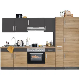 kochstation Küchenzeile KS-Gera 300 cm grau/beige