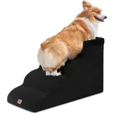EHEYCIGA Hundetreppe für Kleine Hunde 45 cm Hoch, 4 Stufen, Schwarz