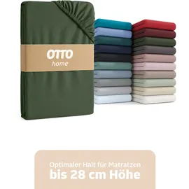 OTTO home Spannbettlaken Baumwolle 160 x 200 cm dunkelgrün