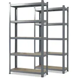 Karat Schwerlastregal Holz/Stahl 200 x 100 x 50 cm grau 2er Set
