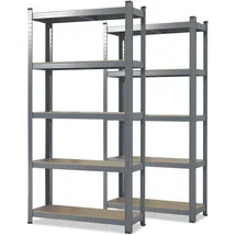Karat Schwerlastregal Holz/Stahl 200 x 100 x 50 cm grau 2er Set