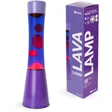 Fisura – Lila-rote Lavalampe. Farbverlauf in Lila auf Sockel und Glas mit roter Lava. Entspannender Effekt und einzigartiges Design. Ersatzglühbirne inklusive. Maße: 11 cm x 11 cm x 41,5 cm.