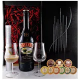 Baileys Original Irish Cream Likör + 9 Edelschokoladen + 2 Gläser Geschenk