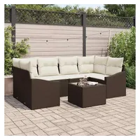 vidaXL Sofa-Set Loungesofa braun/creme