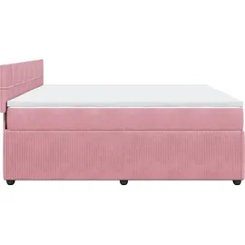 vidaXL Boxspringbett mit Matratze Rosa 180x200 cm Samt