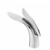Waschbecken-Wasserhahn, Badezimmer-Wasserhahn, modernes, elegantes Design, Messing-Chrom-Waschtisch-Mischbatterie, heißes und kaltes Wasser