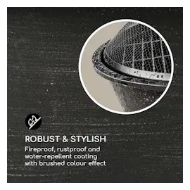 Blumfeldt Nolana 2-in-1-Feuerschale Ø73cm Funkenschutz Ø64cm Grill Stahl schwarz