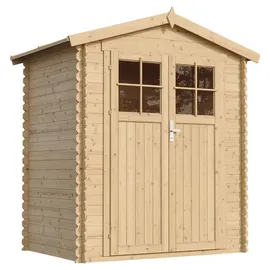 TIMBELA Gartenhaus M367F+M367G 1,96 x 1,36 m Beige Braun