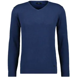 V-Ausschnitt-Pullover RAGMAN, Herren, Gr. 52, blau (nachtblau), 100% Baumwolle, casual, V-Ausschnitt, Langarm, Pullover