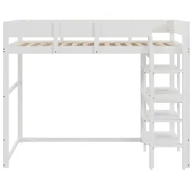 XDOVET Hochbett mit Ablage 90 x 200 cm weiß