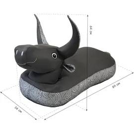 Westmann Sitzsack Schwimmtier Stier Pool Buddy Schwarz