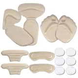 Alrens 14er Set Schuhfüller für zu große Schuhe, Silikon Vorfuß Einlegesohlen, Fersenkissen Schuhfüller Einlagen Heel Pads, High Heels, Lederschuhe