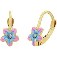Amor Ohrhänger Blume Gelbgold 375 Zirkonia