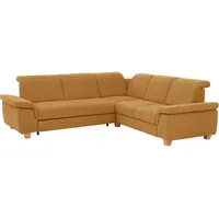 Ecksofa HOME AFFAIRE "Dalia L-Form", gelb (senf), B:256cm H:83cm T:236cm, Luxus-Microfaser Florence (100% Polyester);Luxus-Microfaser weich (90% Polyester, 10% Polyamid);Webstoff (100% Polyester), Sofas, Ecksofa, mit Federkernpolsterung, wahlweise mit Bettfunktion, Bettkasten