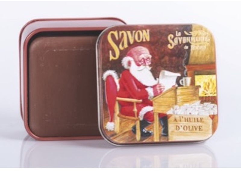 La Savonnerie de Nyons - Metallbox mit Seife WeihnachtsMänner Brief 155 g